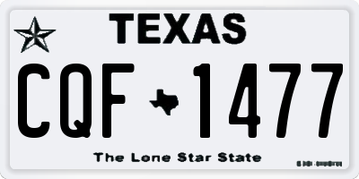 TX license plate CQF1477