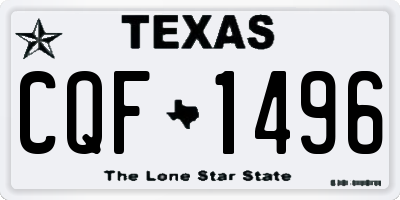 TX license plate CQF1496