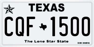 TX license plate CQF1500