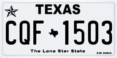 TX license plate CQF1503