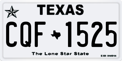 TX license plate CQF1525