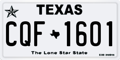 TX license plate CQF1601