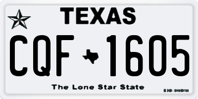 TX license plate CQF1605