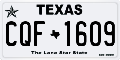 TX license plate CQF1609