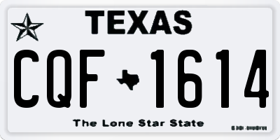 TX license plate CQF1614