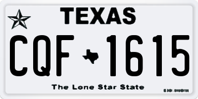 TX license plate CQF1615