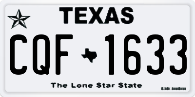 TX license plate CQF1633