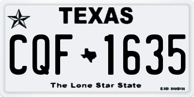 TX license plate CQF1635