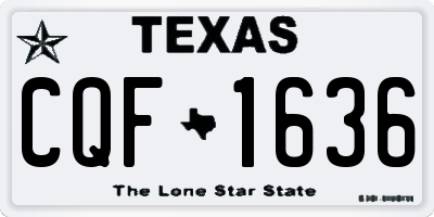 TX license plate CQF1636