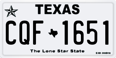 TX license plate CQF1651