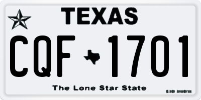 TX license plate CQF1701