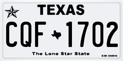 TX license plate CQF1702
