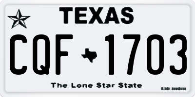 TX license plate CQF1703