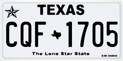 TX license plate CQF1705