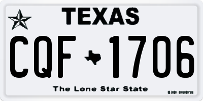 TX license plate CQF1706