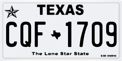 TX license plate CQF1709