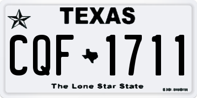 TX license plate CQF1711