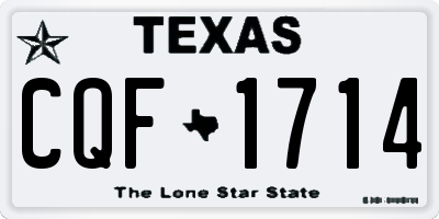 TX license plate CQF1714
