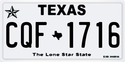 TX license plate CQF1716