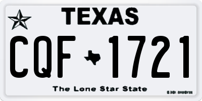TX license plate CQF1721