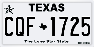TX license plate CQF1725