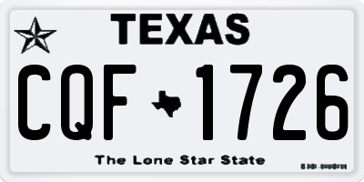 TX license plate CQF1726