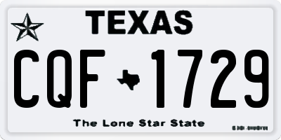 TX license plate CQF1729