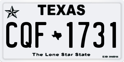 TX license plate CQF1731
