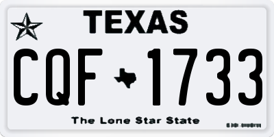 TX license plate CQF1733