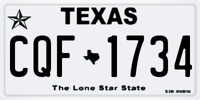 TX license plate CQF1734