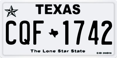 TX license plate CQF1742