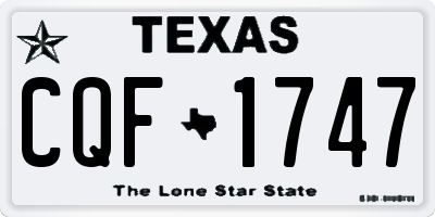 TX license plate CQF1747