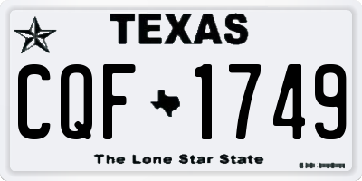 TX license plate CQF1749