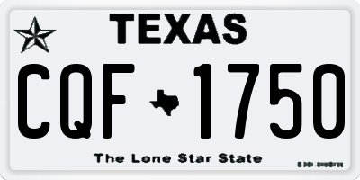 TX license plate CQF1750