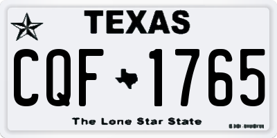 TX license plate CQF1765