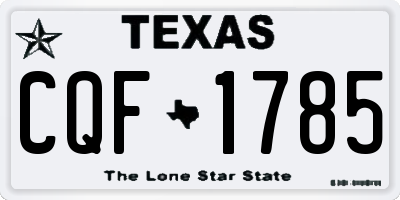 TX license plate CQF1785