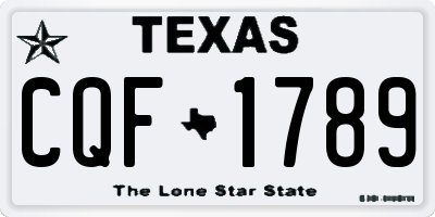 TX license plate CQF1789