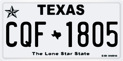 TX license plate CQF1805