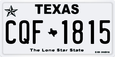 TX license plate CQF1815