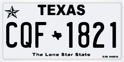 TX license plate CQF1821