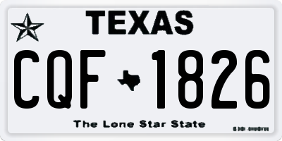 TX license plate CQF1826