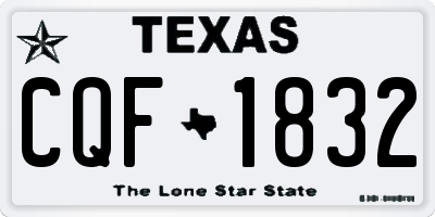 TX license plate CQF1832