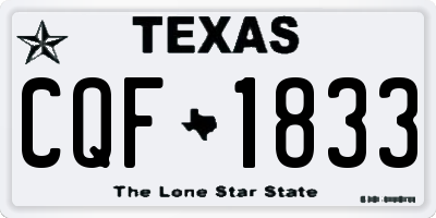 TX license plate CQF1833