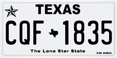 TX license plate CQF1835