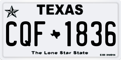 TX license plate CQF1836