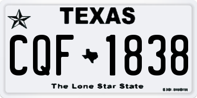 TX license plate CQF1838