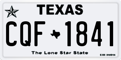 TX license plate CQF1841