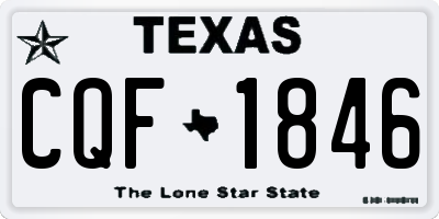 TX license plate CQF1846