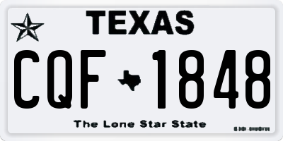 TX license plate CQF1848