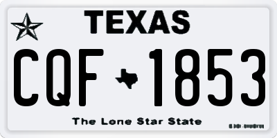 TX license plate CQF1853